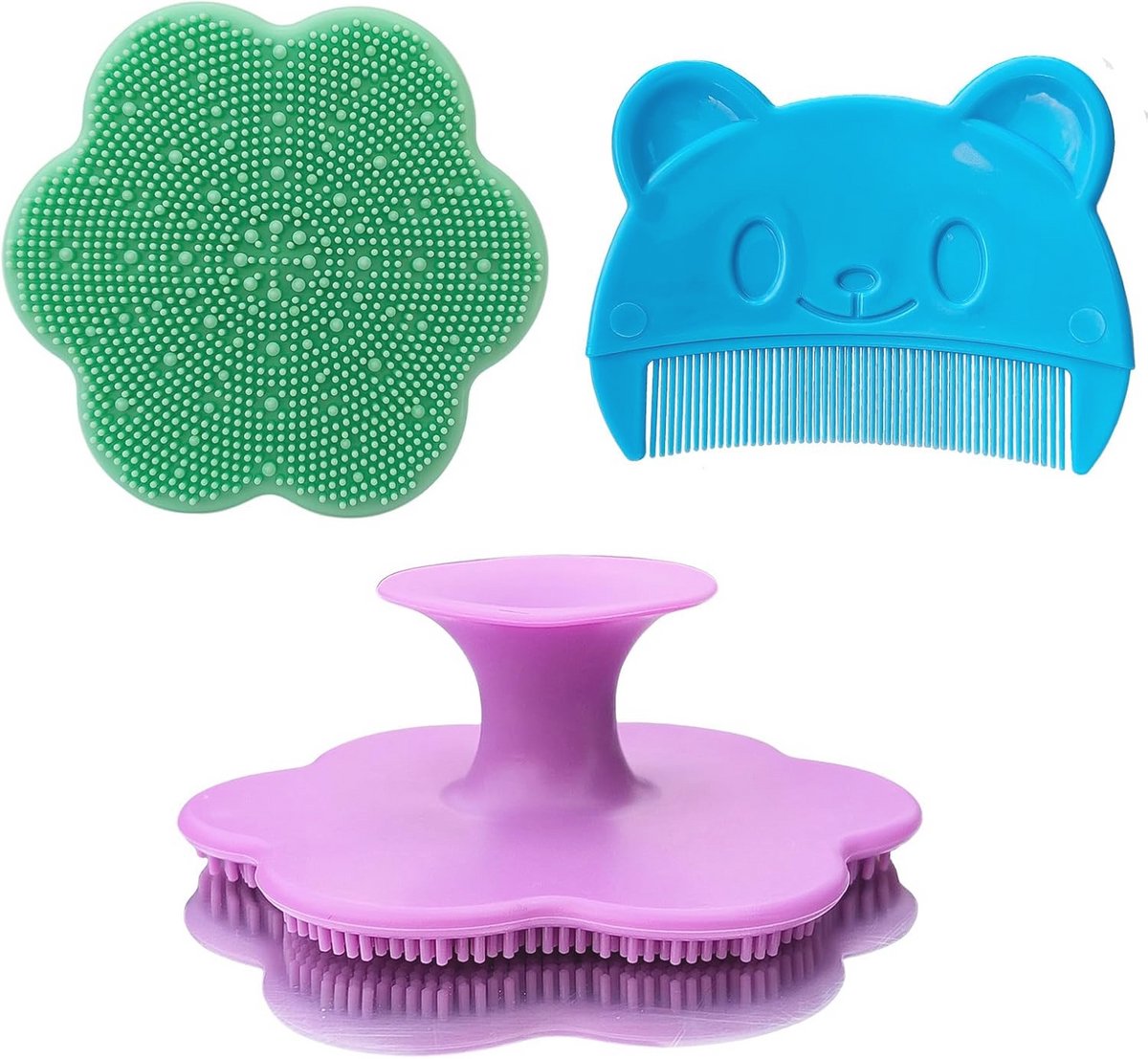 Siliconen gezichtsscrubber voor baby en volwassenen - 4 stuks