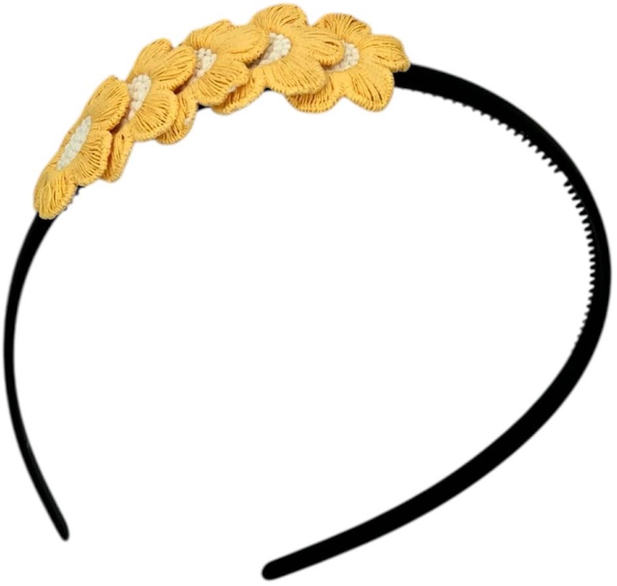 Diadeem blossem - bloemen - flower - zwarte kleur diadeem - geel