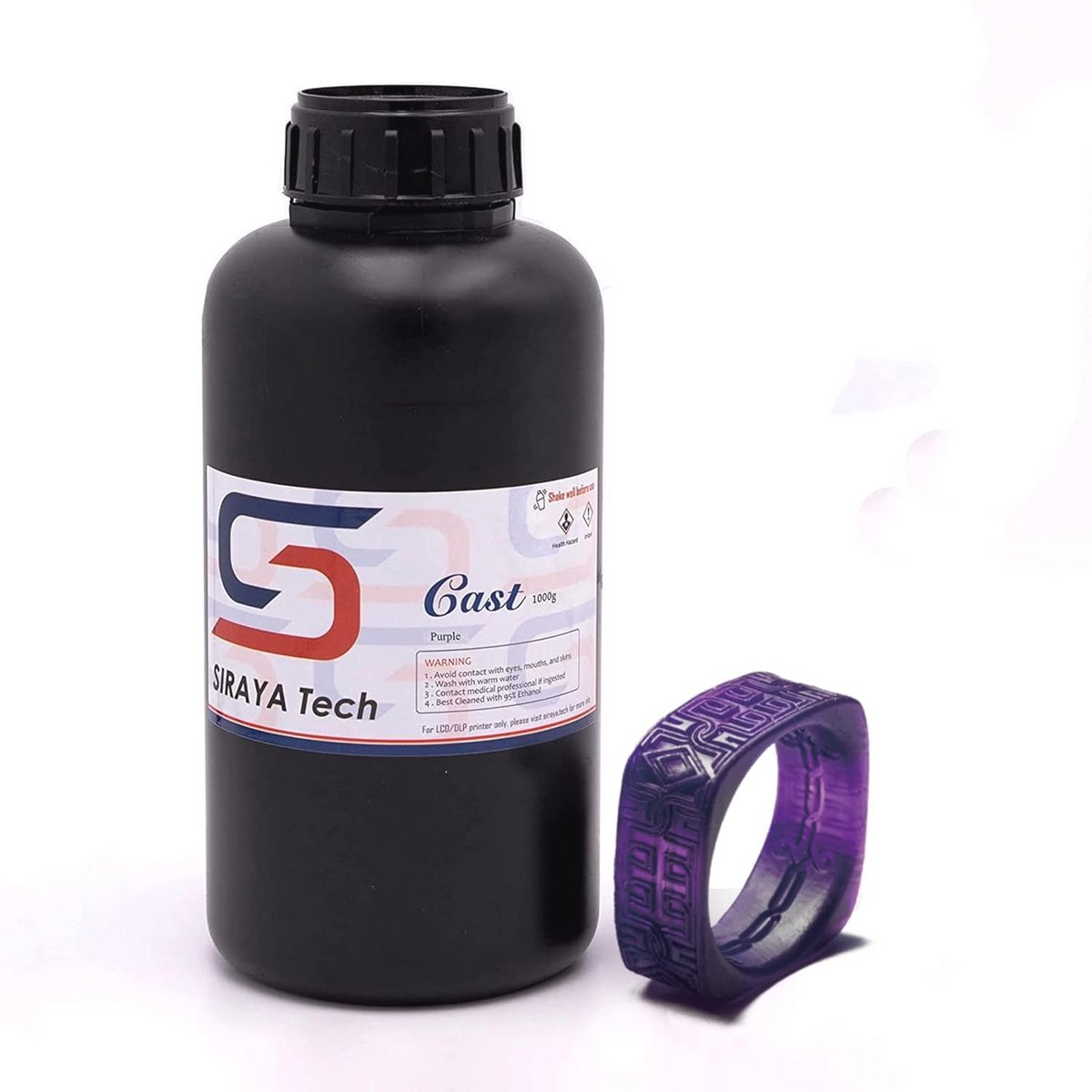 Castable 3D Printer Resin - Hoogwaardige Fotopolymeer voor Juwelen en Metaalonderdelen - Makkelijk te Printen en Te Verbranden (Paars, 1kg)