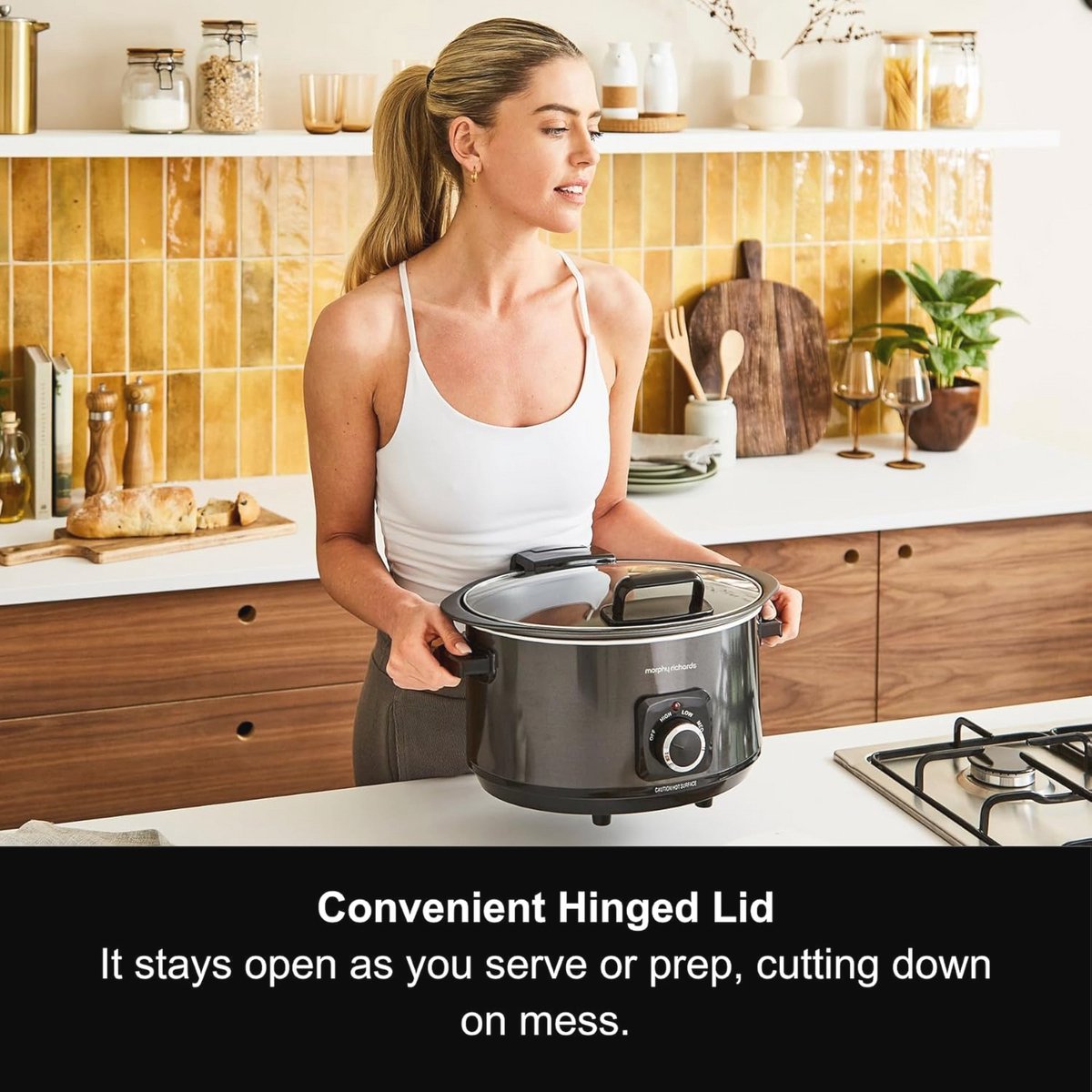 Slowcooker 6.5L met Scharnierend Deksel - afbeelding 2