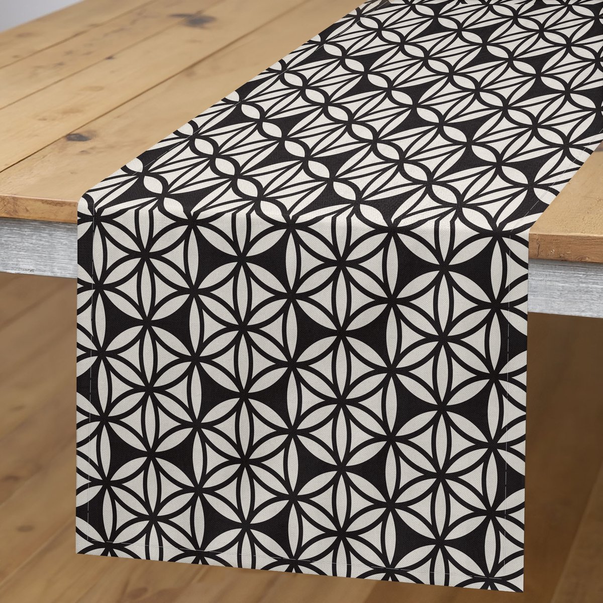 ABAKUHAUS Tafelrunner – Levensboom-ovaal – 40x225 cm, Eierschaal