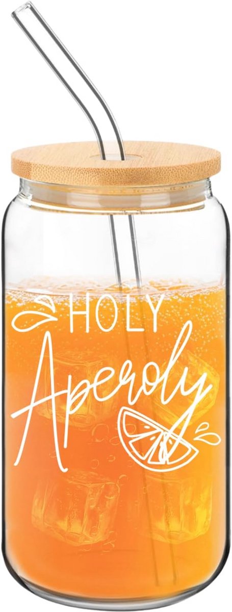 Stijlvolle Aperol Glazen Set met Deksel en Rietje voor Cocktailliefhebbers