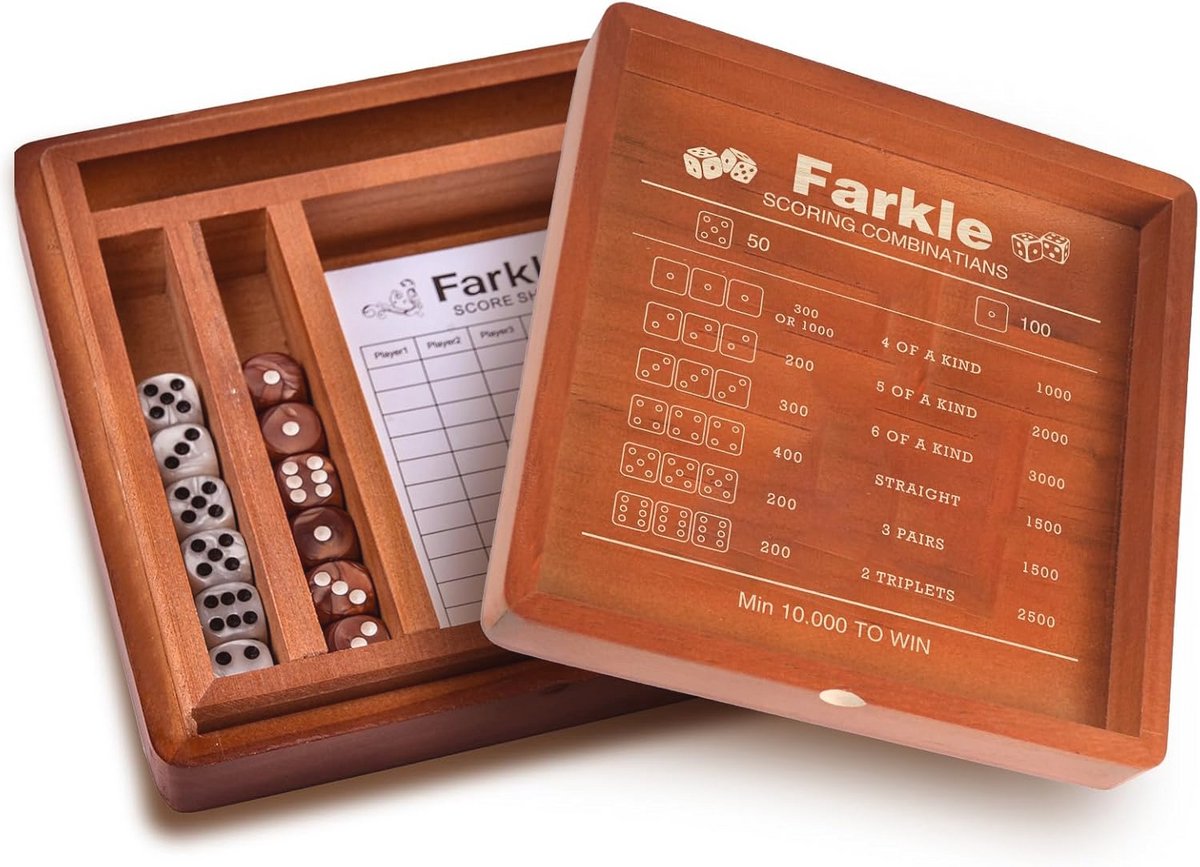 Classic dobbelstenen spelset met opbergkoffer voor familiespelavonden