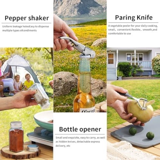 Camping kookset – Outdoor kookgerei – 23-delige kampeer kookuitrusting – Camping bestekset – Borden en bekers set – Keukengerei voor kamperen – Outdoor keukenset – Picknick kookset – Reis kookbenodigdheden – Compacte draagbare kampeer kookkit — afbeelding 2