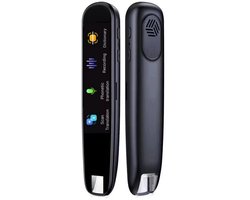 Vertaalpen - Vertaalapparaat met uitspraakfunctie - Hulpmiddel voor dyslexie - Leesapparaat - Leeshulpmiddel - Draagbare vertaler met scherm - AI-vertaalapparaat - Zwart met penhoes