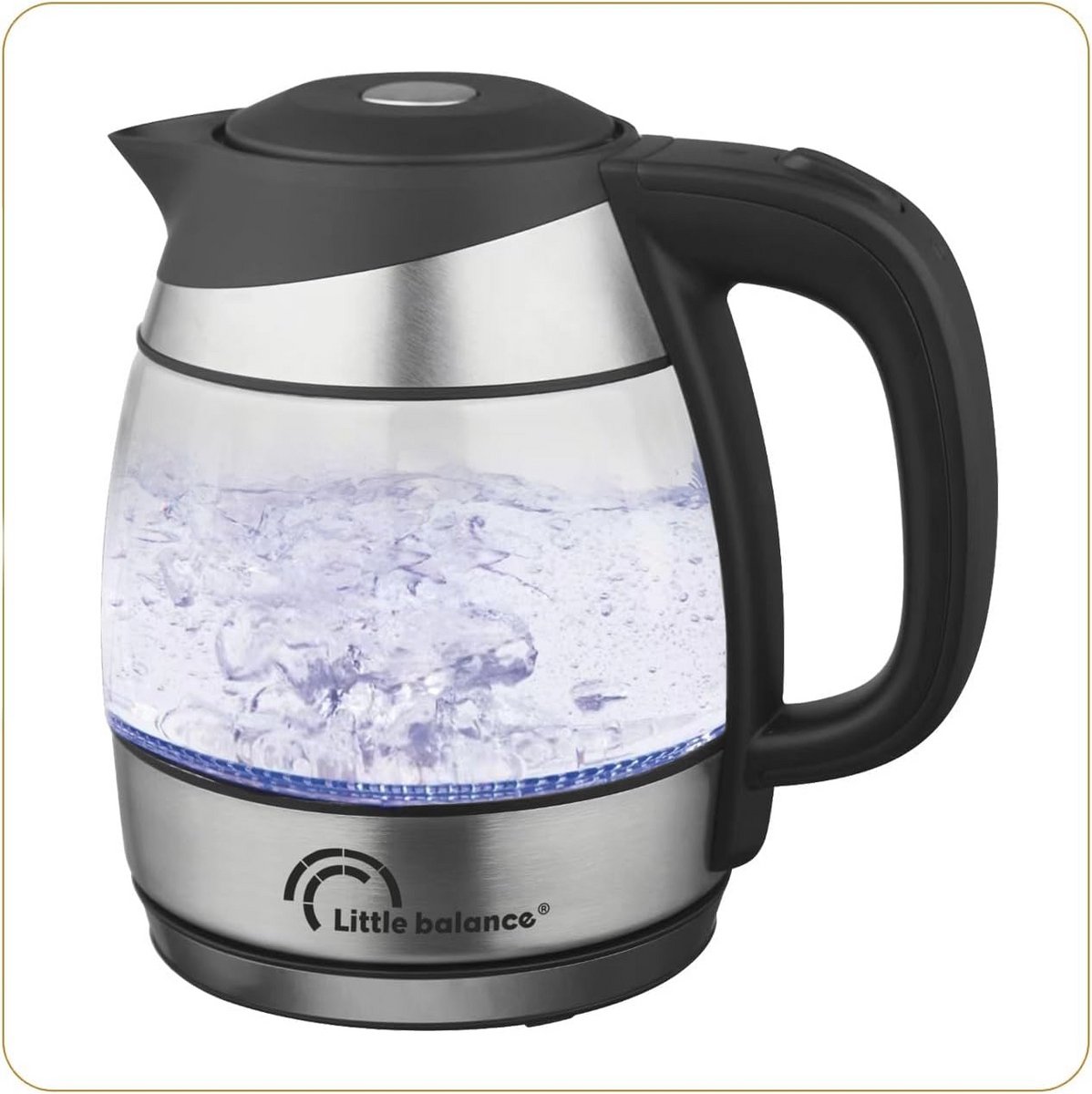 Transparante elektrische waterkoker 1,2l met anti-kalkfilter, 1630W en draadloze bediening