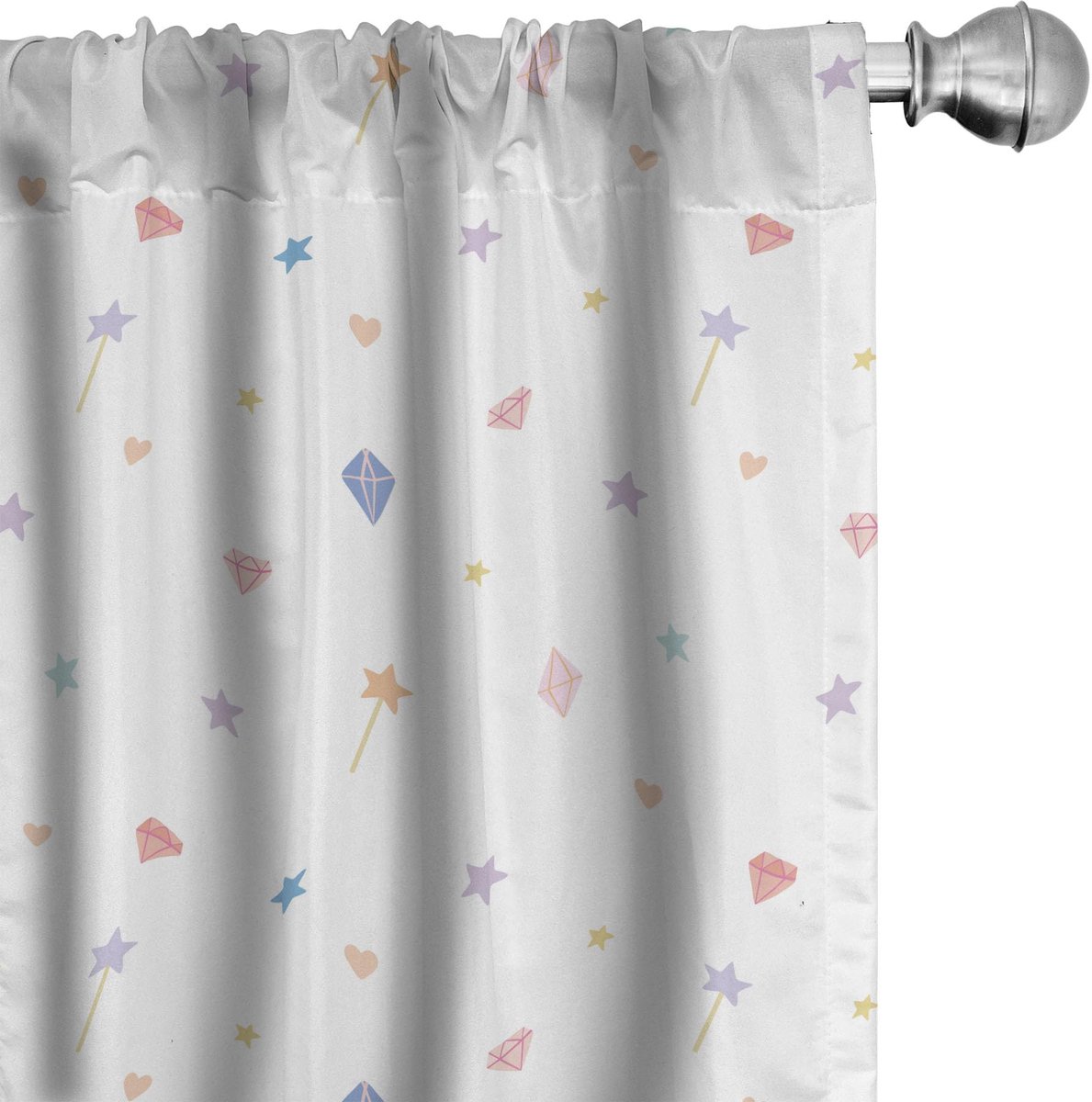 ABAKUHAUS Fantasie Gordijnen – 2x75x225 cm – Microvezel – Roedezak – Meerkleurig Mehrfarbig