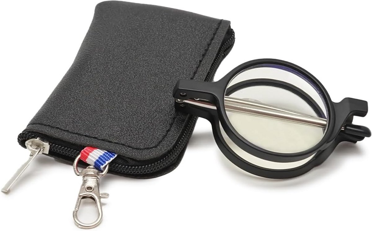 Opvouwbare Leesbril met Blauwlichtfilter - Compacte, Ronde Leeshulp voor Heren en Dames