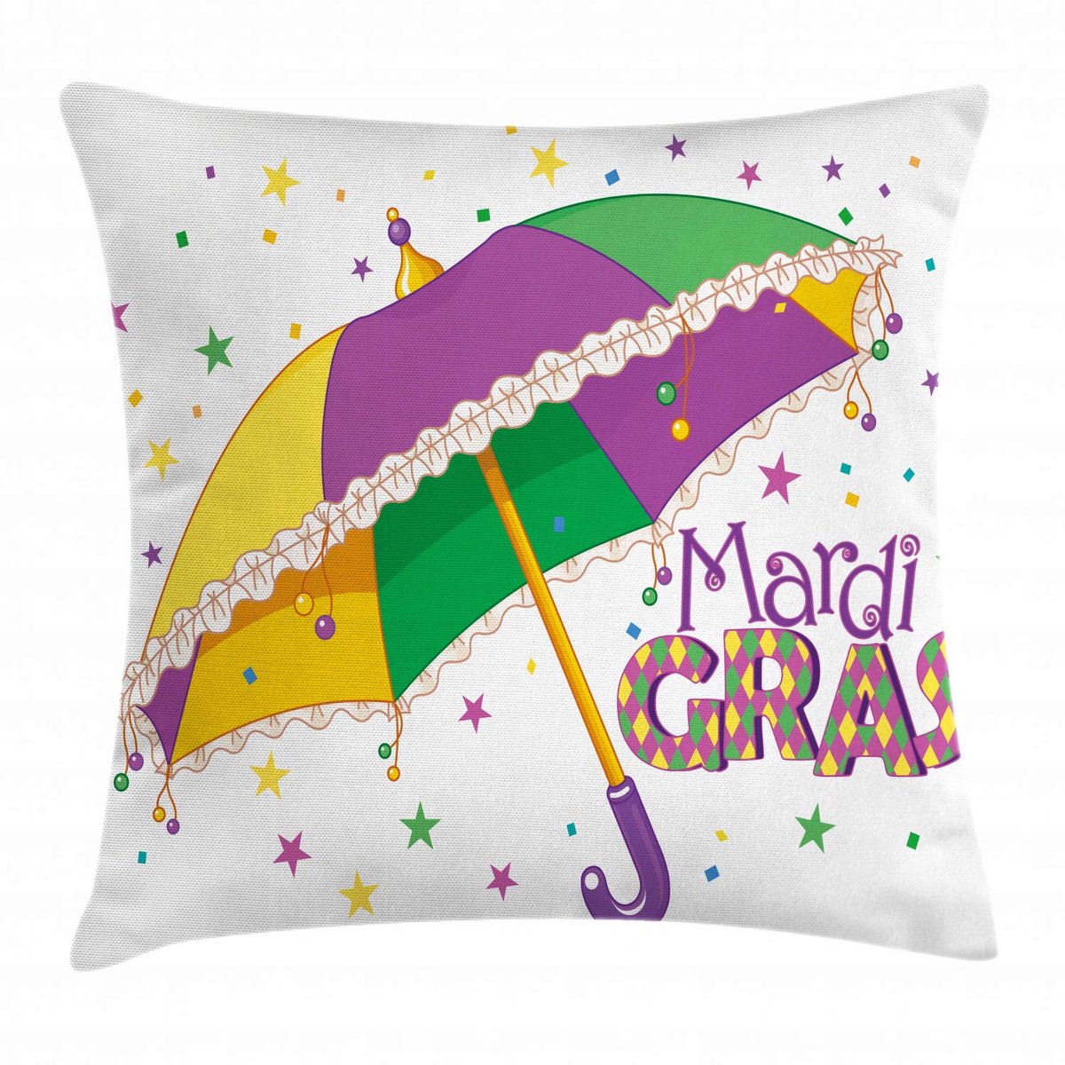 ABAKUHAUS Carnaval-kussenhoes – Kussenhoes – Dubbelzijdig bedrukt, rits, multicolor, 40x40 cm Geel