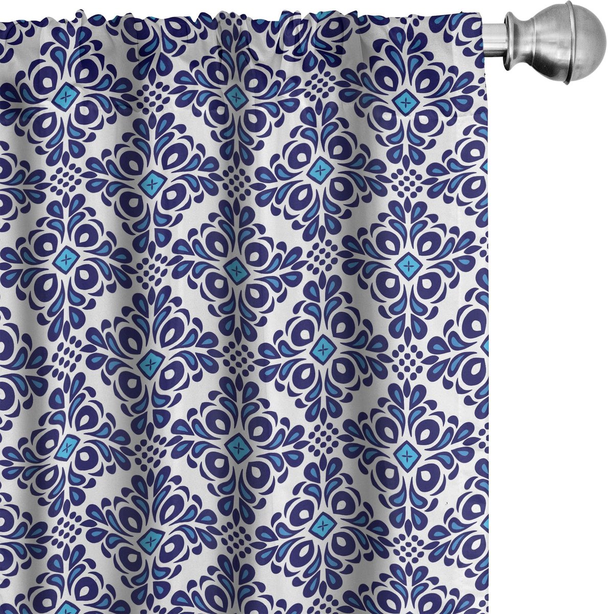 ABAKUHAUS Gordijnen – 2-delige set 75x175 cm – Microvezel, halfdonker, geometrisch Violet