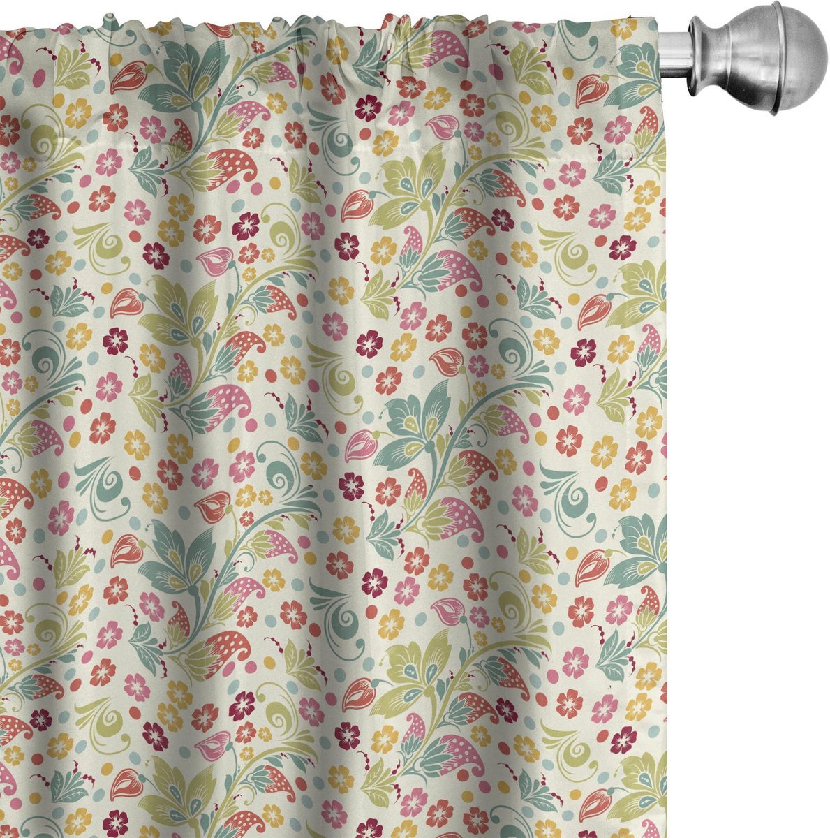 ABAKUHAUS Bloemen Gordijnen – 2x75x175 cm – Multi-kleur Mehrfarbig