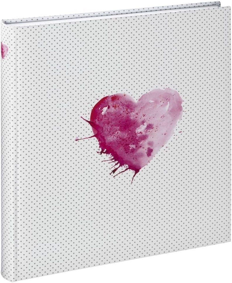 Bruiloft Fotoalbum met Hart Motief - 50 Witte Pagina's voor 250 Foto's (29 x 32 cm)