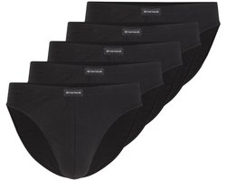 Tom Tailor - Katoenen slips in een set van 5 - Maat M/5 - black uni