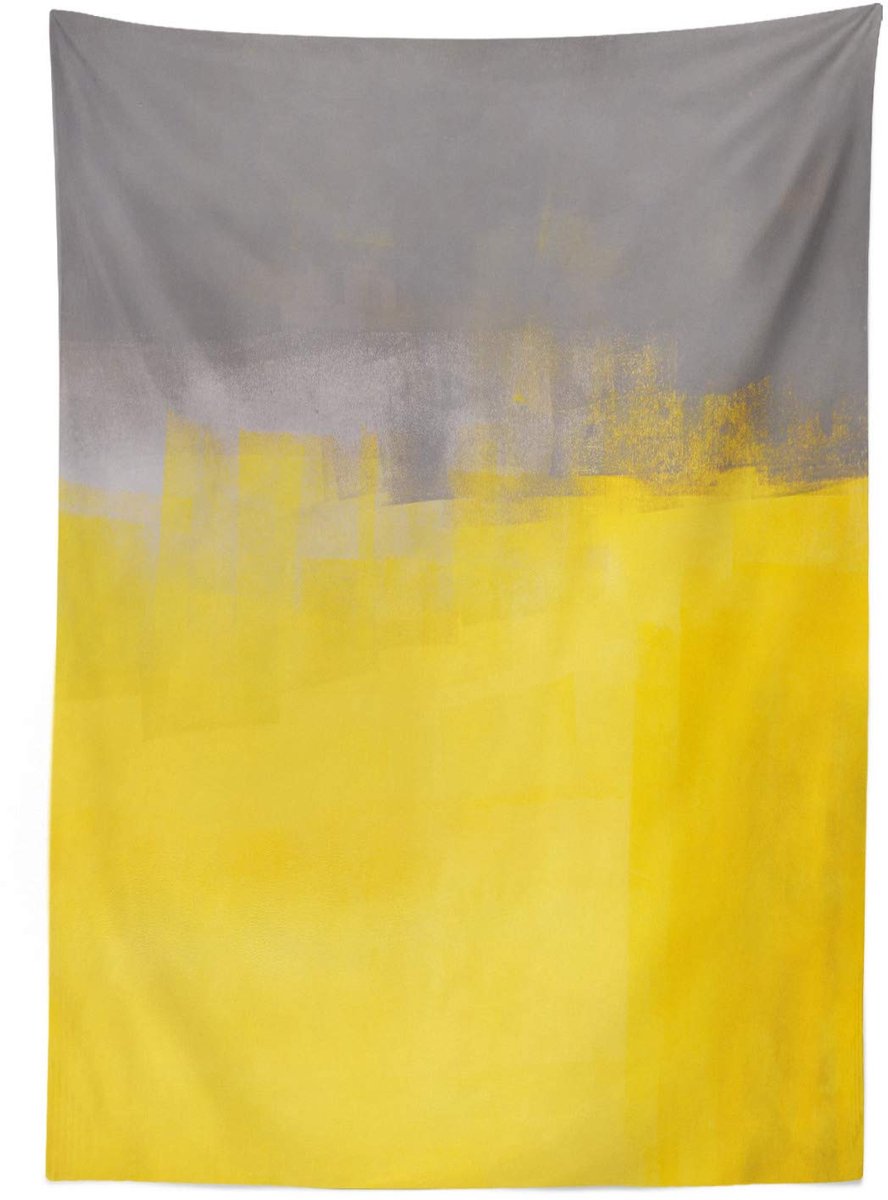 ABAKUHAUS Grunge Tafelkleed – 140x240 cm – Geel satijn, wasbaar
