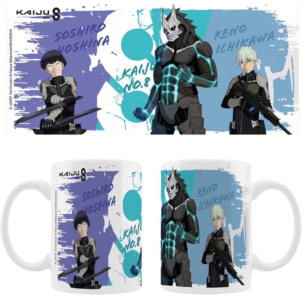 Sakami Merchandise Kaiju No. 8 Ceramic Mok / Beker Kaiju No. 8, Reno Ichikawa, Soshiro Hoshina Season 2 Cups & Mok / Bekers