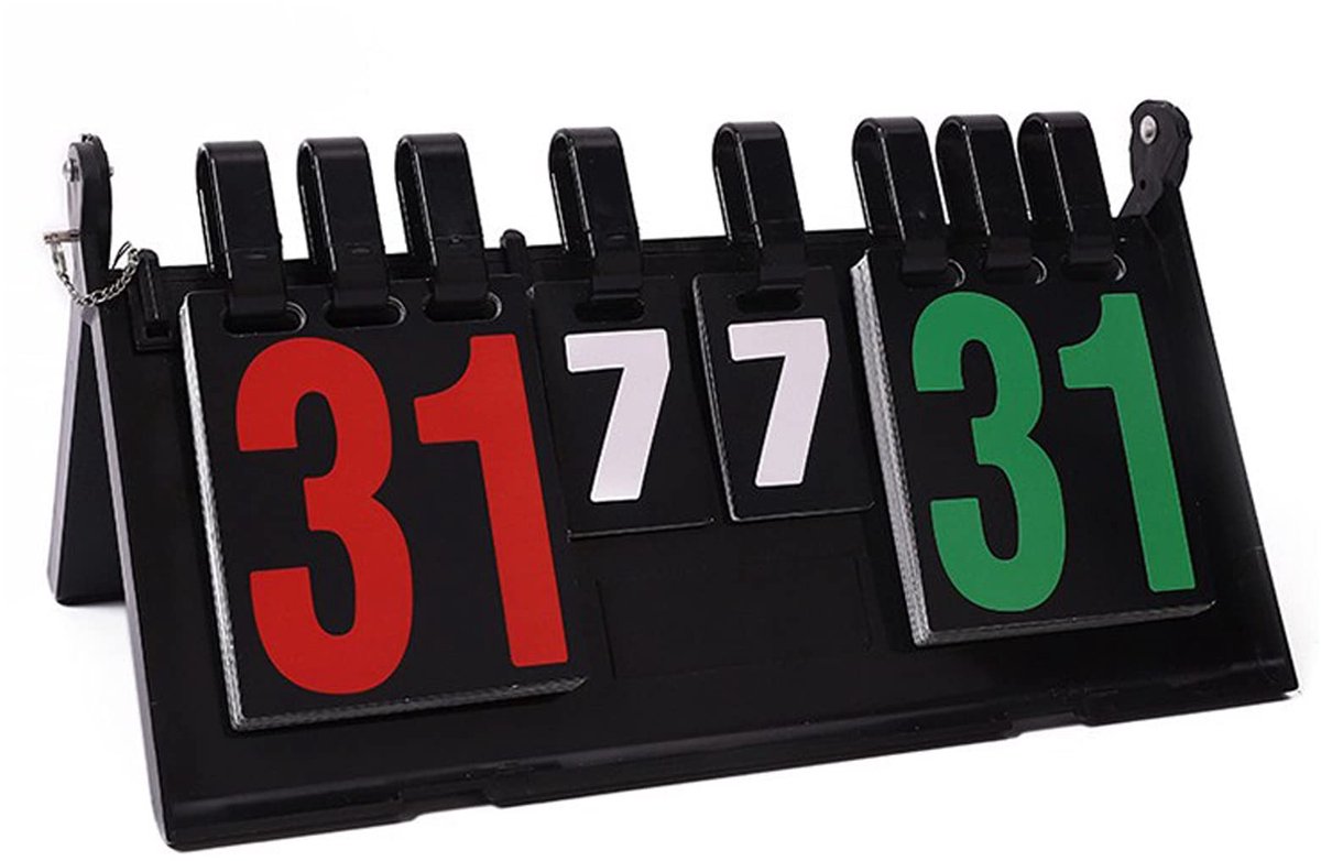Unyqoos® Draagbaar 4-cijferig Scorebord voor Diverse Sportwedstrijden en Spellen