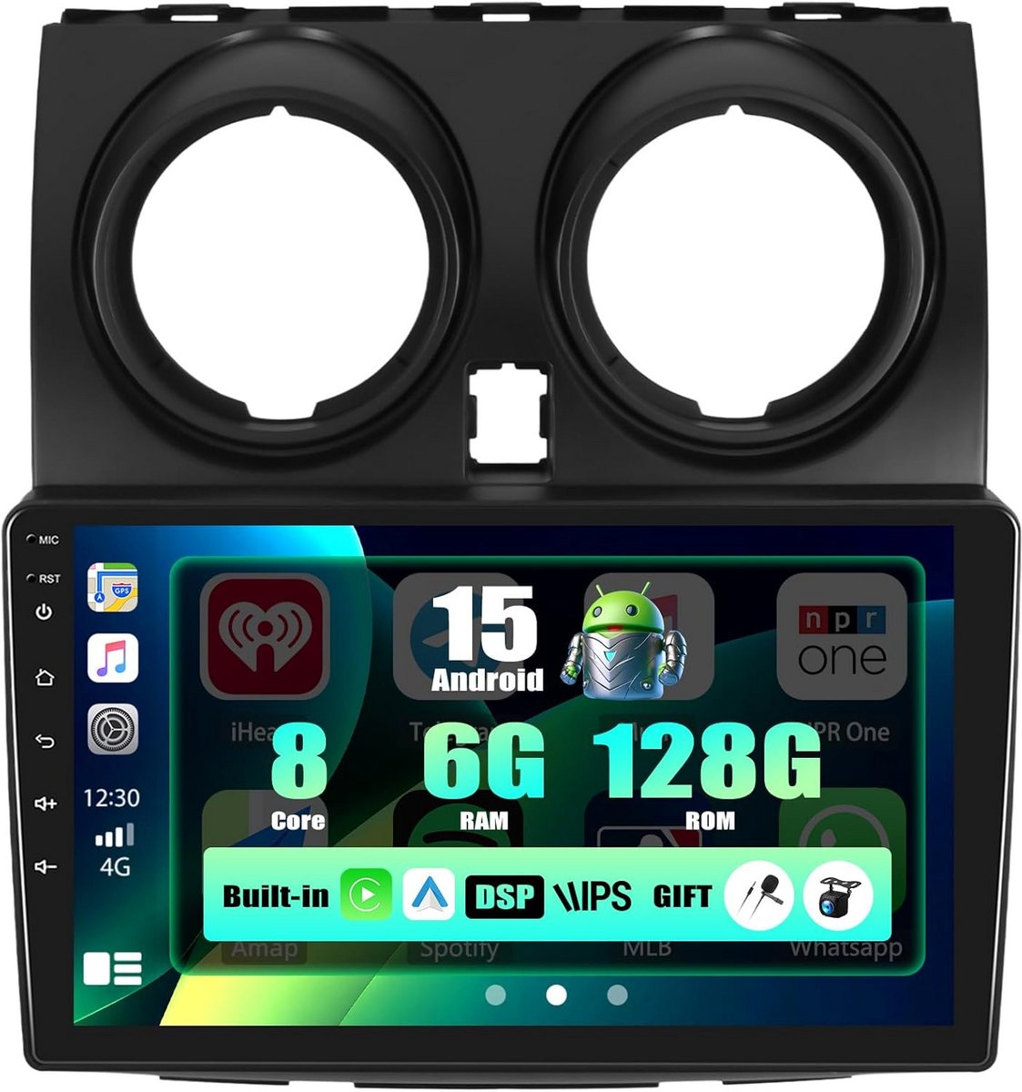 Android Radio 13 voor Nissan Qashqai J10 (2006-2016) met CarPlay, GPS, WiFi en 9" Scherm