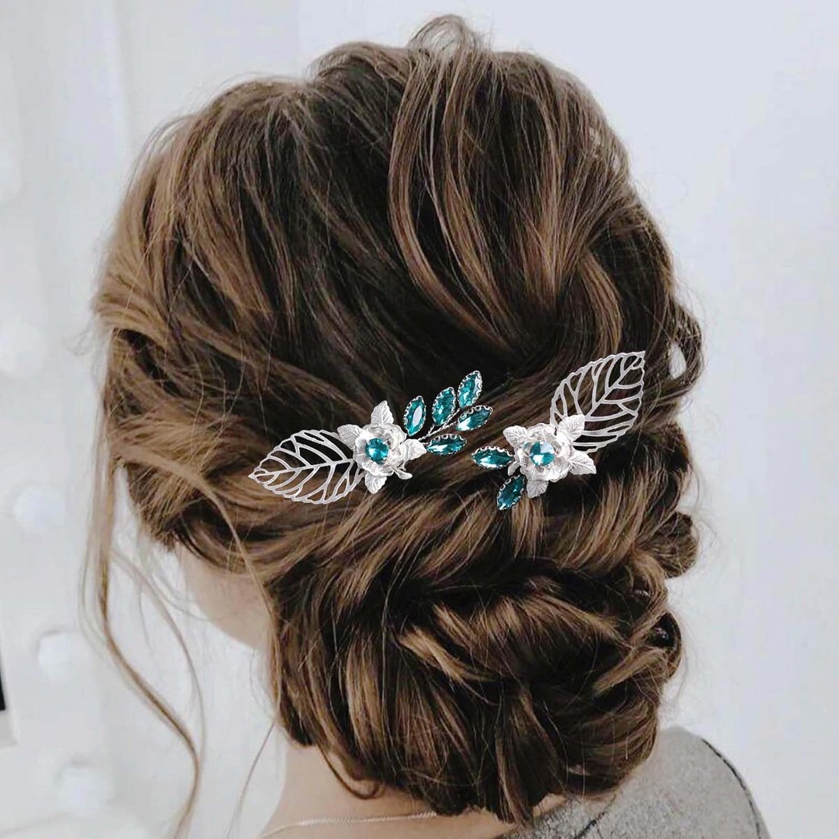 Elegante Bruidshaarspelden met Kristal en Strass (2 stuks)