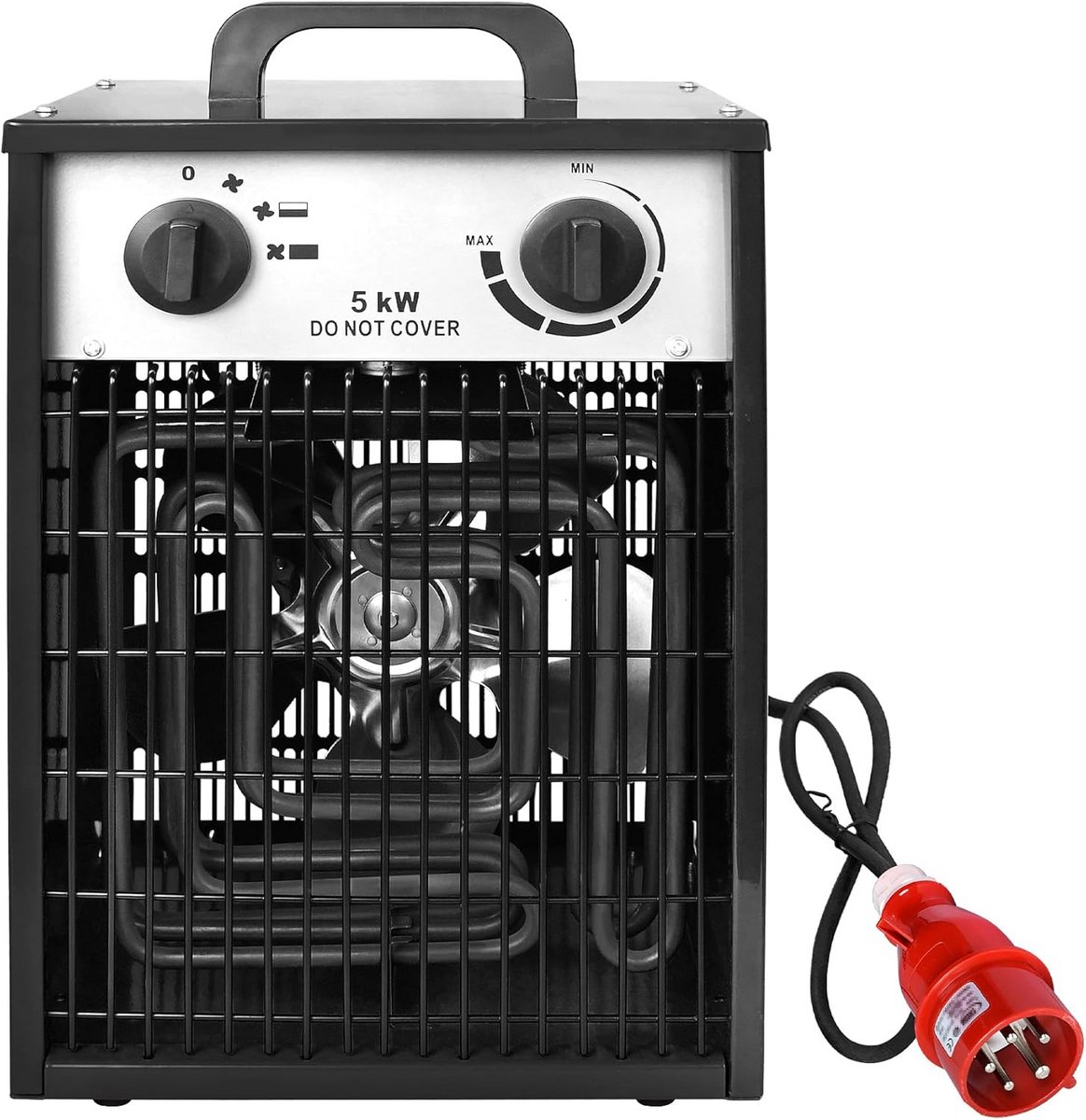 Krachtige Bouwverwarming Elektrisch 5kW met Thermostaat en 4 Warmtestanden