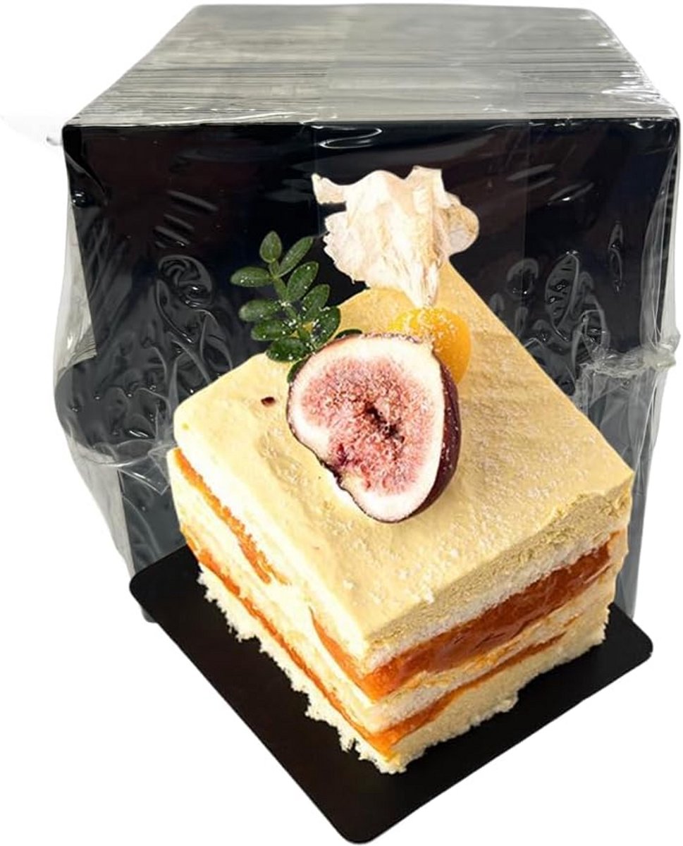 200 Stuks Zwarte Mini Taartborden Vierkant - Ideaal voor Cupcakes, Desserts en Gebak