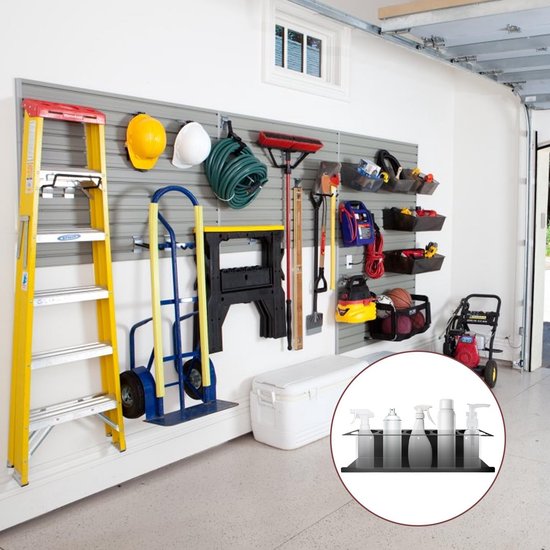 2x Spuitbussen Houder Set - Wandmontage Flessenrek voor Garage, Caravan of Werkplaats - Zwart Koolstofstaal — afbeelding 4