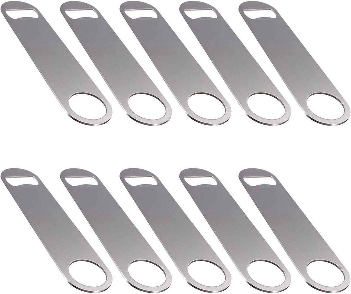 10x Professionele Flesopeners RVS - Bartender Bieropener met Softgrip Handvat - 18 cm