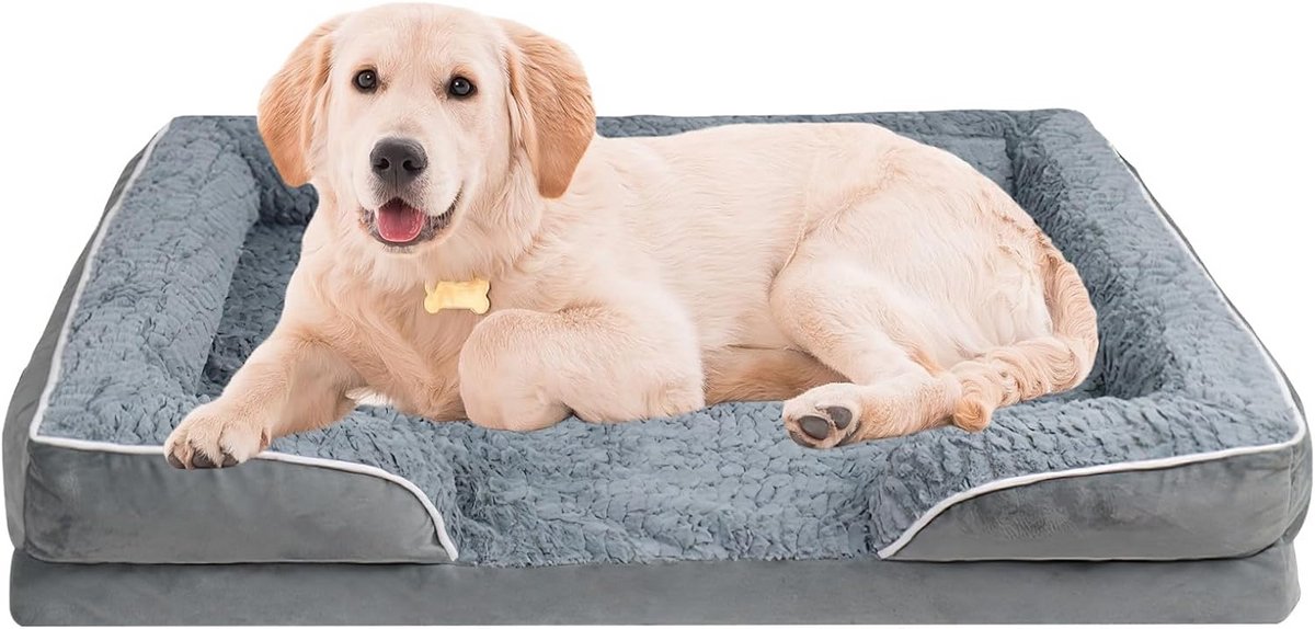 Extra Groot Traagschuim Hondenbed met Wasbare, Antislip en Waterdichte Hoes