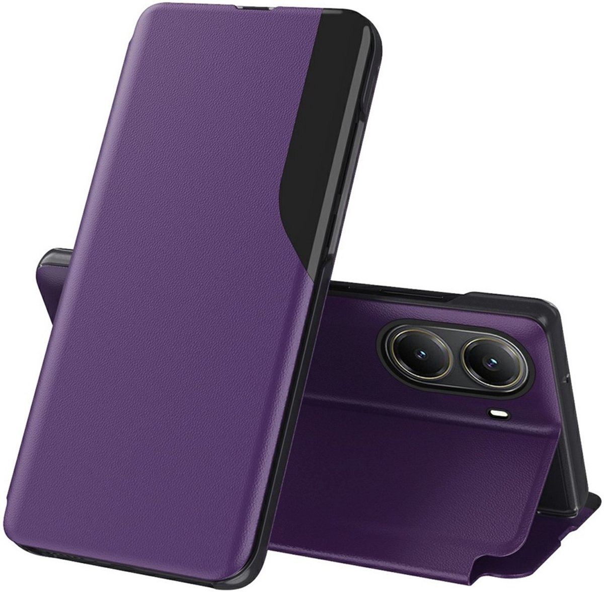 Hoesje geschikt voor Xiaomi Poco X7 Pro - Phonesta Smart View Side Book Case - Paars
