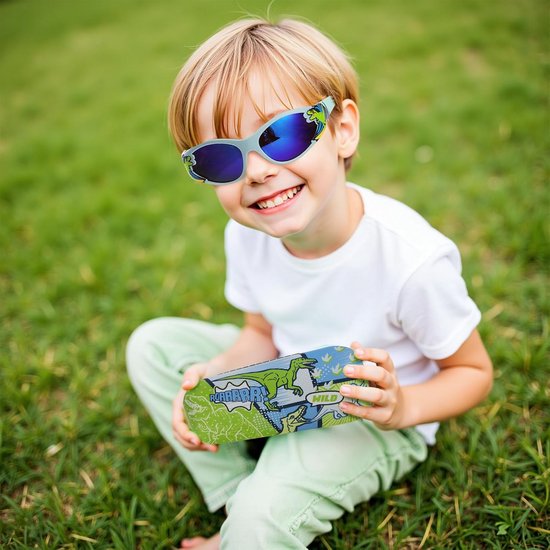Kinders Zonnebril met UV400 Bescherming - Haai & Dinosaurus Thema - Inclusief Beschermhoesje van Merkloos — afbeelding 4