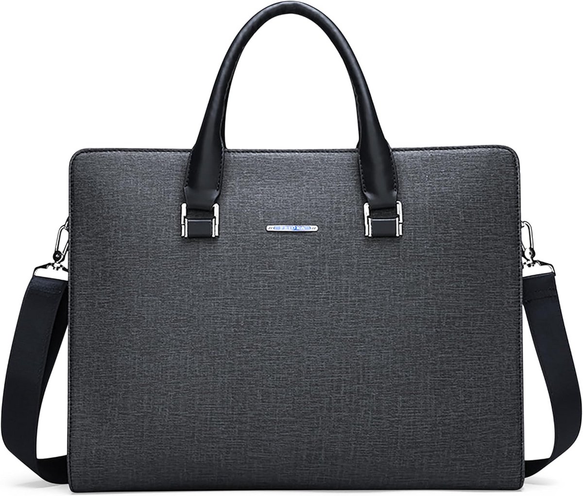 Waterdichte Laptoptas Heren 14 Inch Schoudertas Documententas Aktetas PU Leer