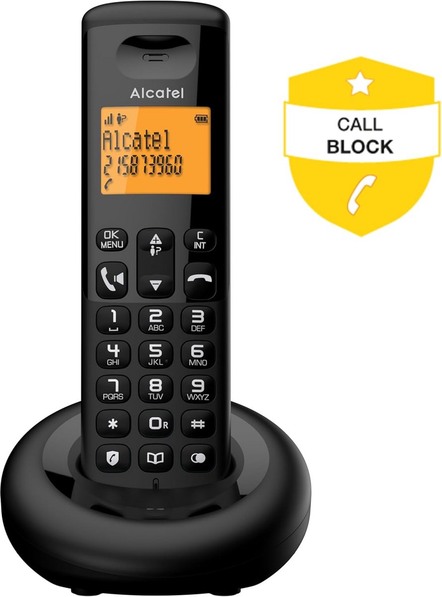 Draadloze DECT Telefoon met Groot Verlicht Display en Oproepblokkering