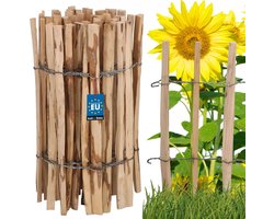 Tuinafscheiding Houten Latten 5 Meter, 60 cm Hoog - Natuurlijke Hazelnoot Hek voor Planten en Gazon