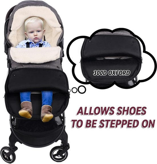 Universele Winter voetenzak Kinderwagen & Buggy - Verstelbaar & Waterdicht van Merkloos — afbeelding 4