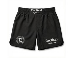 Tactical Fightwear MMA Broekje - Fightshort voor Grappling, BJJ & Kickboksen - Uniseks – Zwart - Maat XL