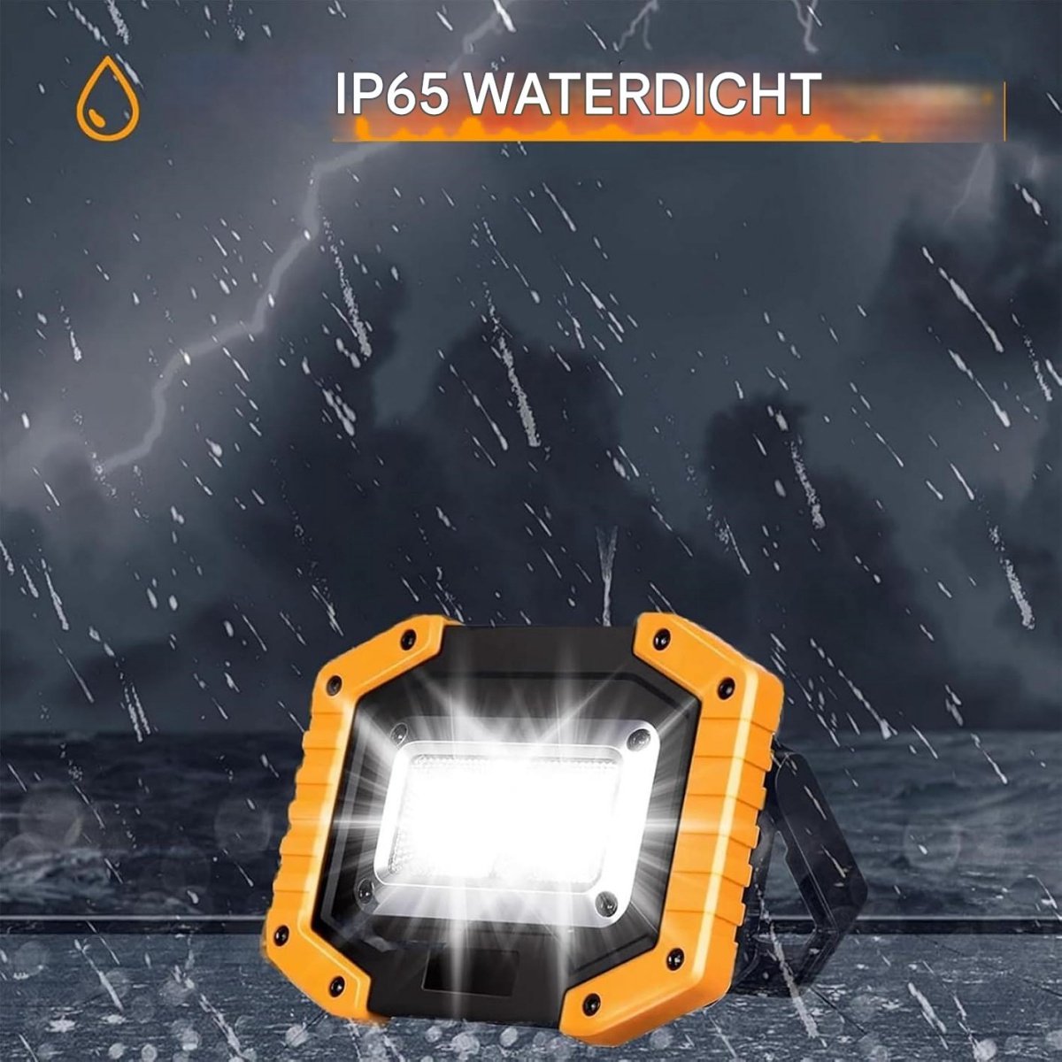 GELLDG Oplaadbare LED-schijnwerpers - 2 stuks - 30W - Superheldere werklampen van 1500 lumen - Waterdichte COB-werklampen - USB-campinglampen - Geschikt voor garages, kamperen, vissen en noodreparaties op bouwplaatsen — cadeau in Sport & Outdoor - foto 3