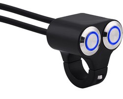 Motorcycle handlebar switch - 7/8 inch - 22mm - waterproof motorcycle tuning switch - flashing light switch - steering wheel headlight - fog lights on/off - blue light