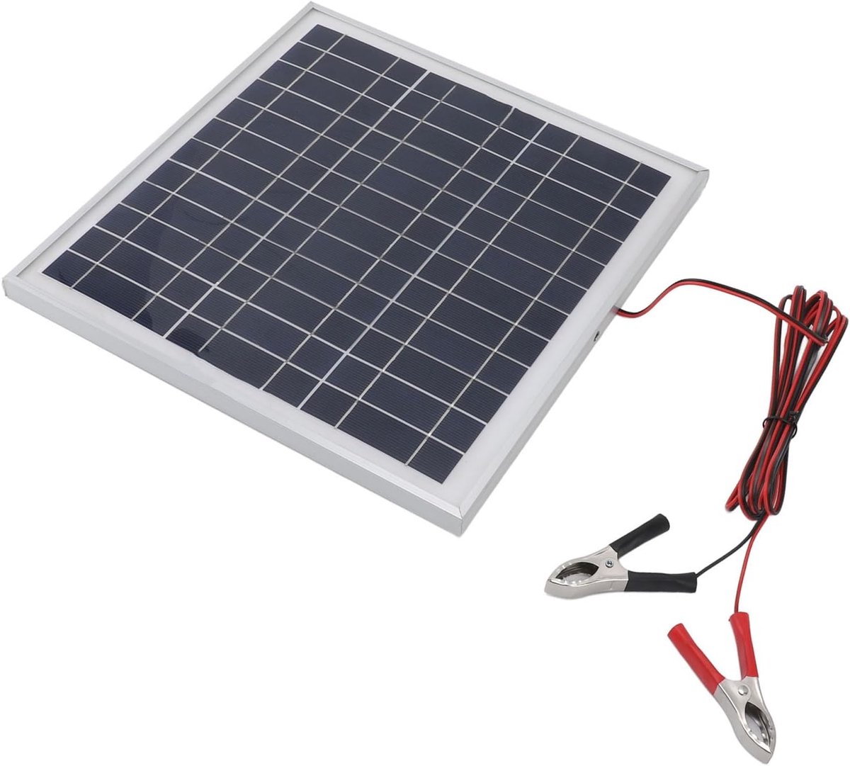 50W Draagbare Zonnepaneel voor RV - Zwarte Batterijclips - Monokristallijn Siliciumplaat