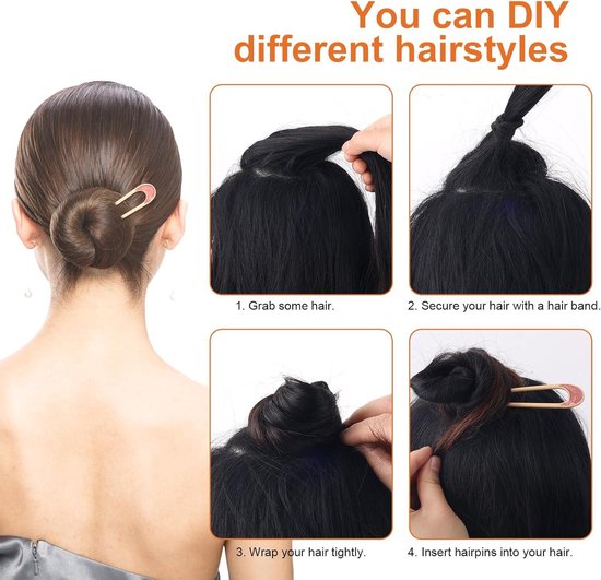 French Hair Pin Set van 2 grote Franse U-vormige haarspelden voor vrouwen en meisjes French Hair Pin Set van 2 grote Franse U-vormige haarspelden voor vrouwen en meisjes