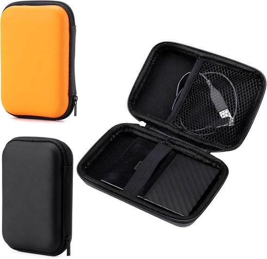 AiQInu Universele organizer tas voor reizen, elektronisch, accessoires voor tablet, externe harde schijf, oplader, USB-kabel, adapter, geheugenkaarten, donkerblauw, 2 lagen, kabelorganizer tassen