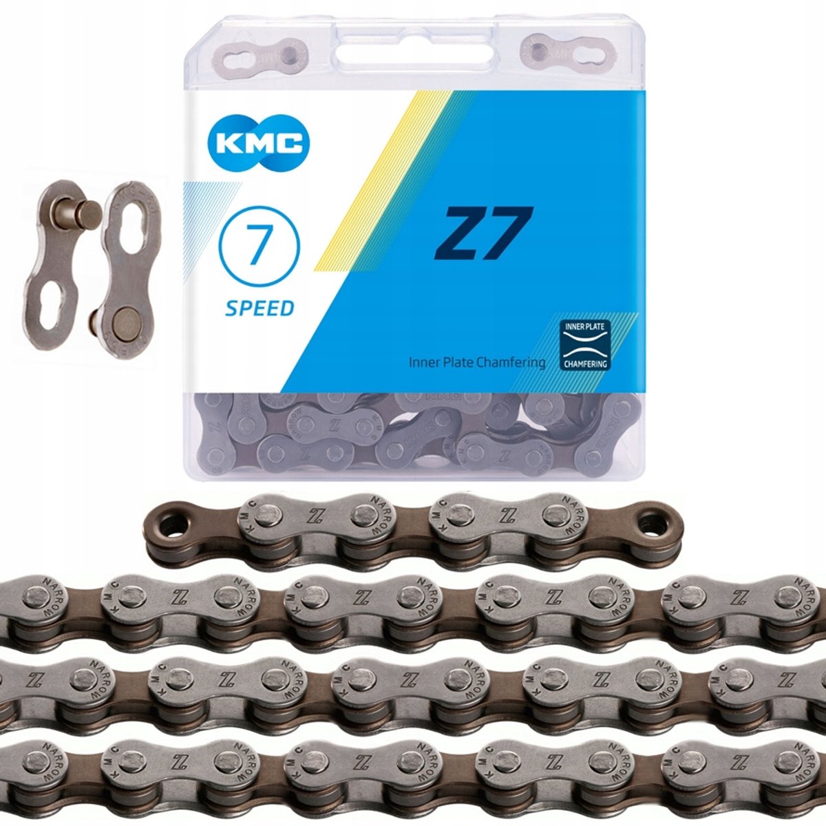 KMC Z7 Fietsketting Grijs/Bruin 114 Schakels BOX