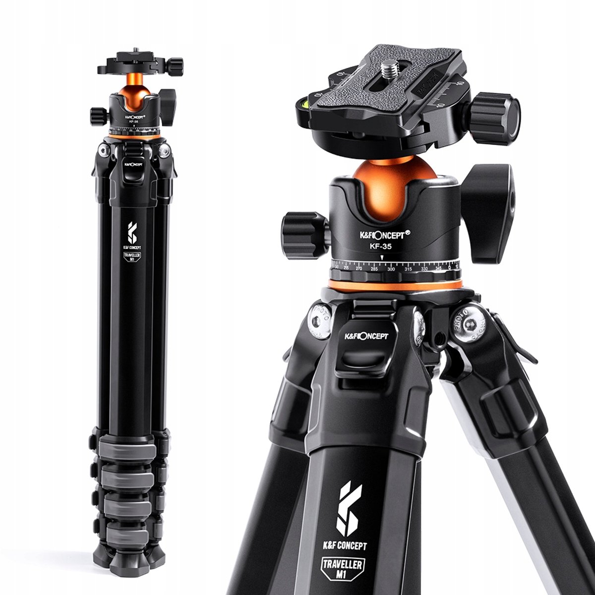 K&F Concept TRAVELLER M1 Statief - 178cm, 15kg, Monopod Functie