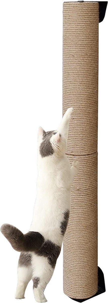 Famanu - Wandgemonteerde krabpaal met touw, hoogte 81 cm