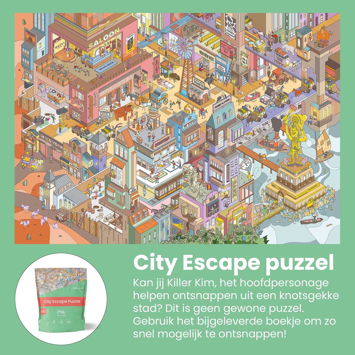 Puzzle in a Bag - City Escape Puzzel 1000 Stukjes - Escape Room Puzzel voor Volwassenen - Ideaal cadeau voor puzzelaars die van een uitdaging houden — cadeau in Spellen & Speelgoed - foto 7