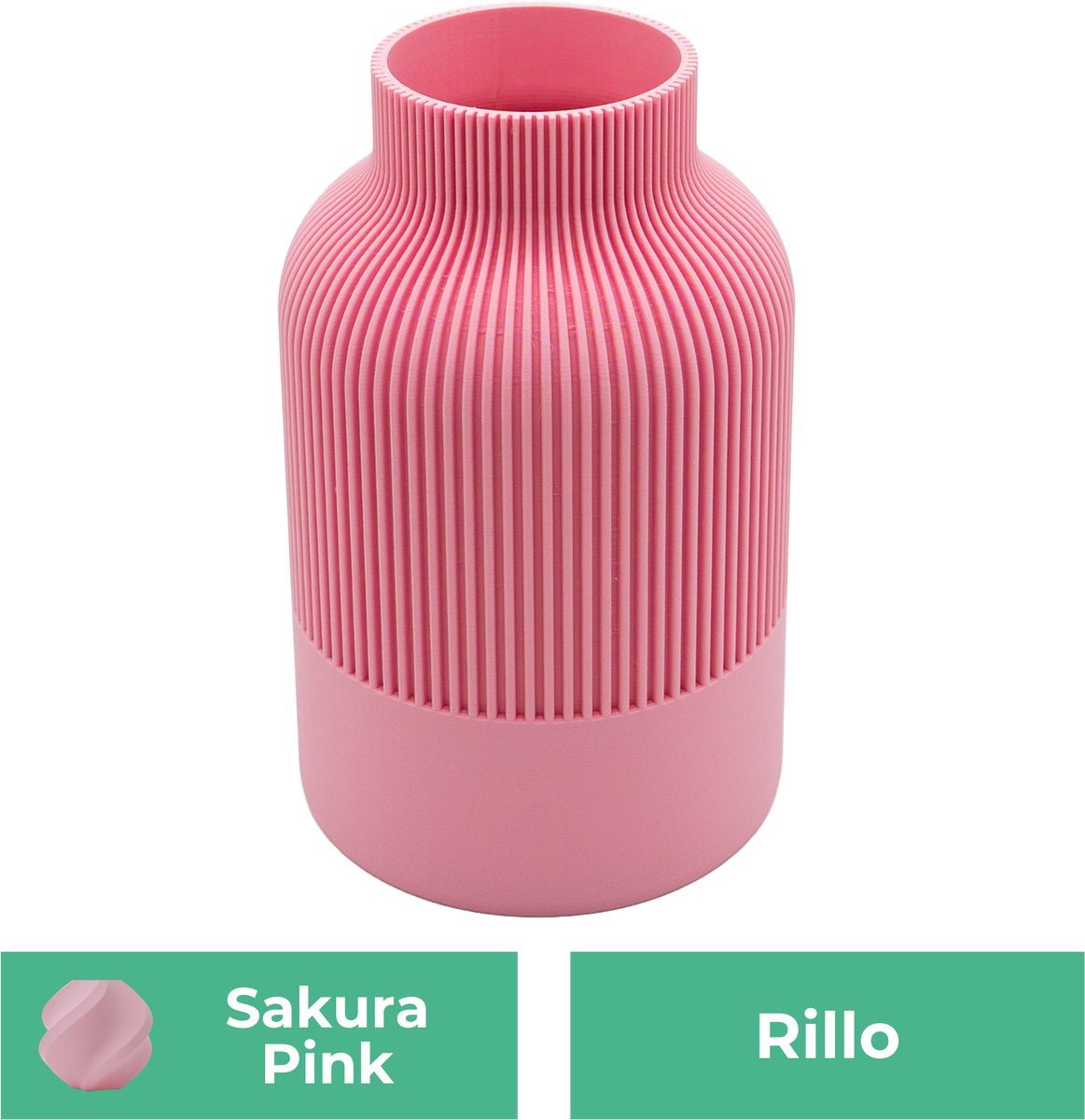 Lovora Rillo Japandi Vaas - Decoratievaas Droogbloemen - Sakura Roze - 30CM