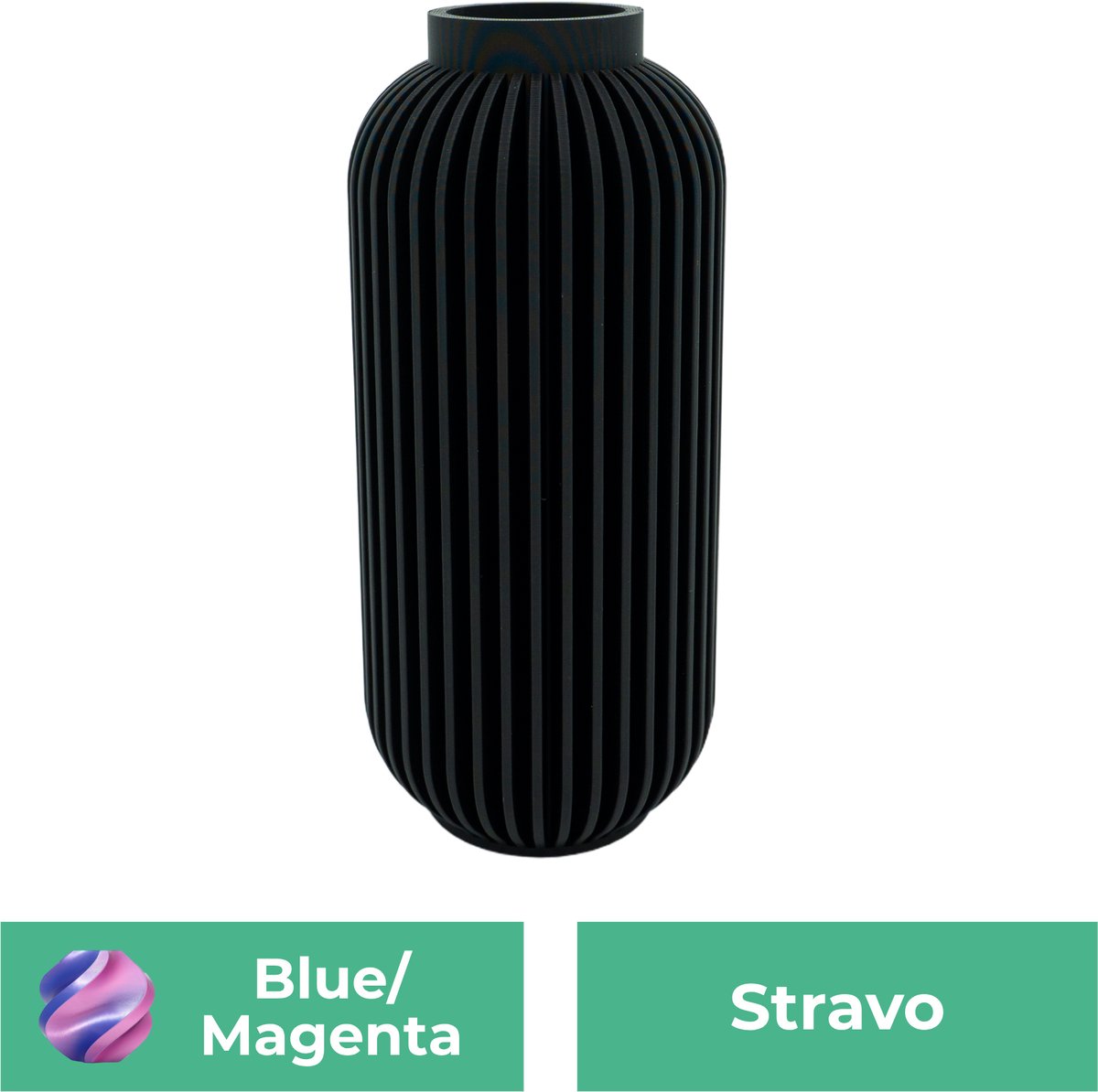 Lovora Stravo moderne vaas – Decoratieve vaas - Blauw / Paars - 3d geprinte vaas – geschikt voor droogbloemen - 20CM