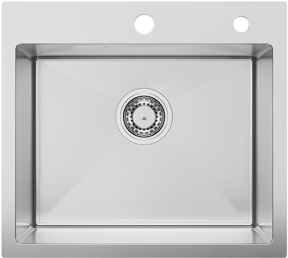 SOFETIY MAX Spoelbak RVS(60x48CM) - Spoelbakken Keuken - Wasbak Keuken - Enkele spoelbakken Met sifon en Afvoerzeefje