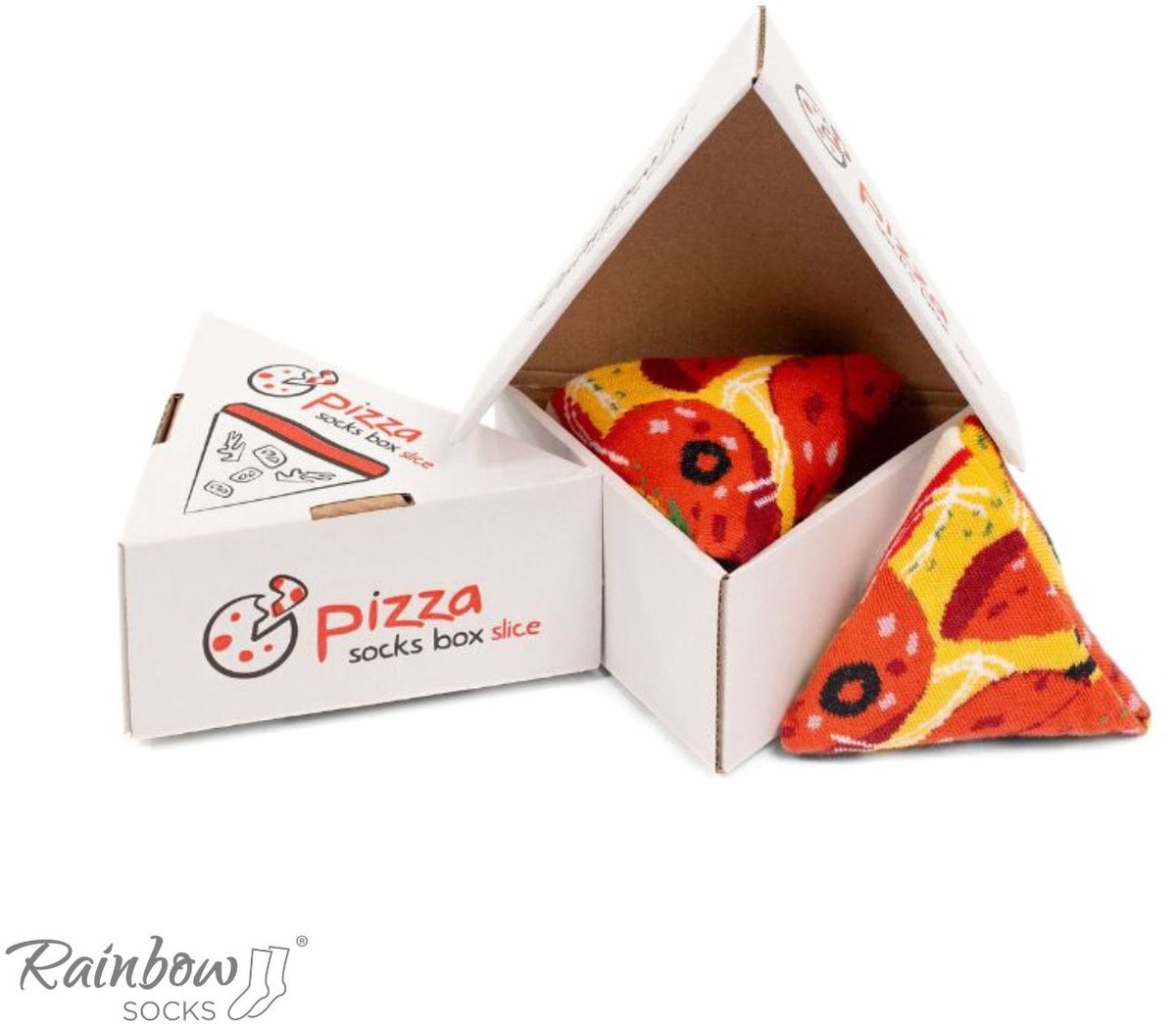 Rainbow Socks - Pizza Sokken - Pepperoni - Kleurrijk - 1 Paar