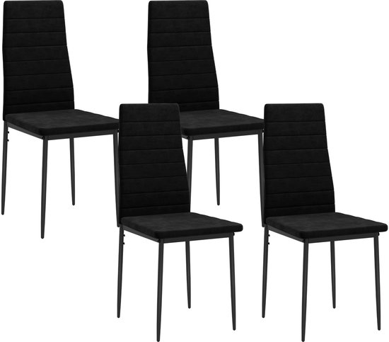 HOMCOM Eetkamerstoel Polyester, Metaal 54L x 41B x 97H cm Zwart