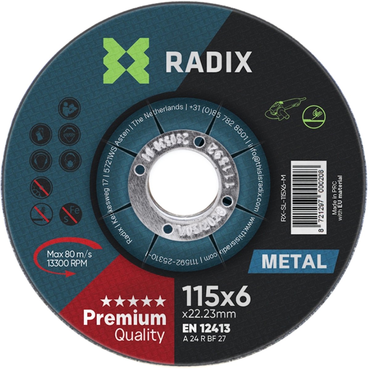 Radix - Slijpschijf - Metaal - 115 x 6 x 22,23 mm