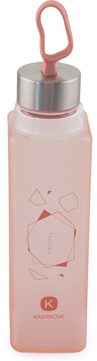 Glazen waterfles Pure 420 ml Kasanova Rose